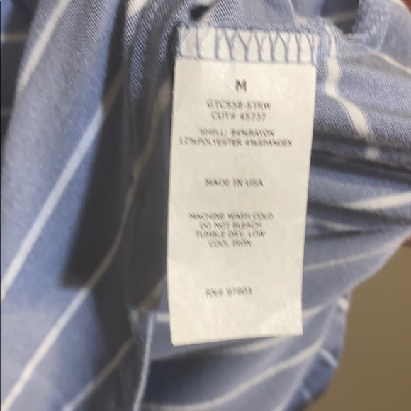 Green Envelope Blue White Striped Sleeveless Top M - Picture 3 of 4